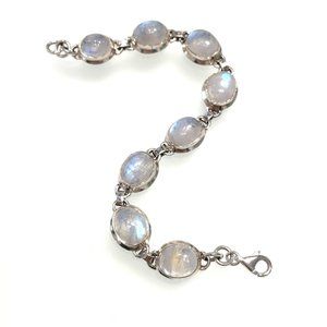 Rainbow Moonstone Link Bracelet